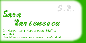 sara marienescu business card